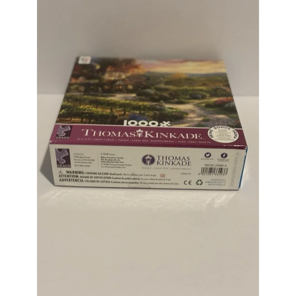 Thomas‎ Kinkade Puzzle Wine Country Living Silver 1000 Pieces Game Board